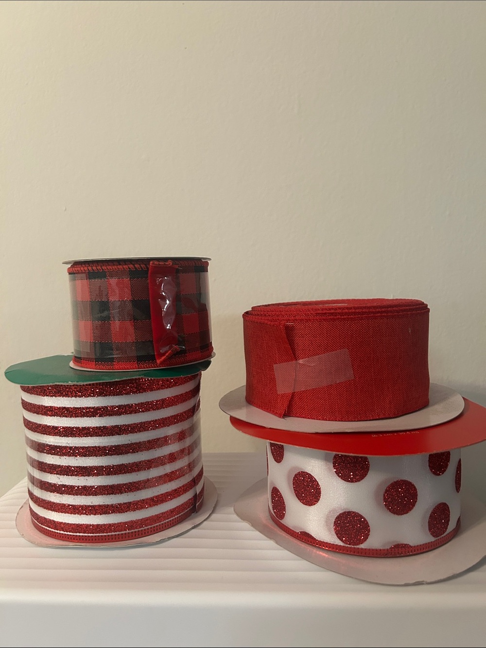 Festive Red Decorative Ribbon Bundle - Holiday Home